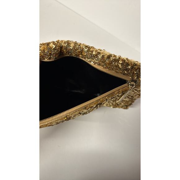 Victoria's Secret Sparkling Gold Sequin Clutch Christmas Parties Holidays - Picture 6 of 11